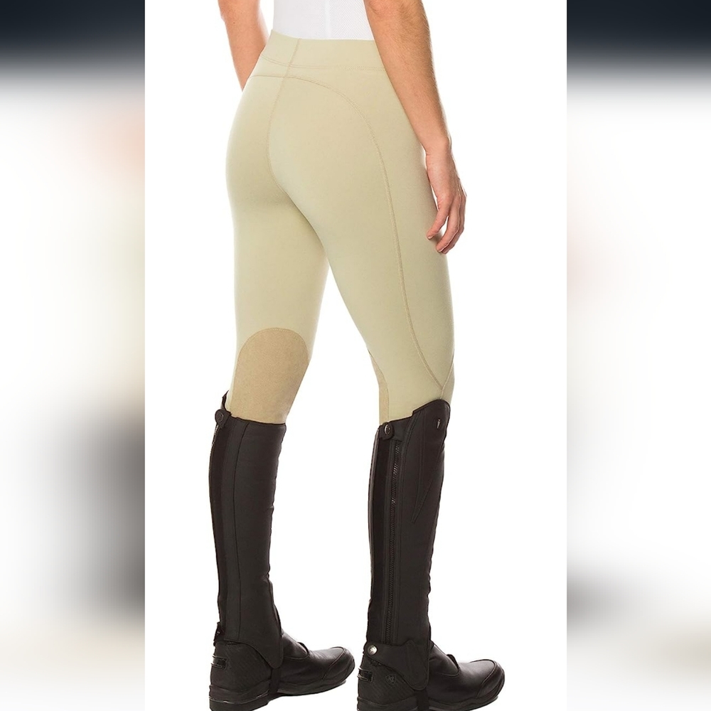 Kerrits Flow Rise Knee Patch Performance Tights in Tan